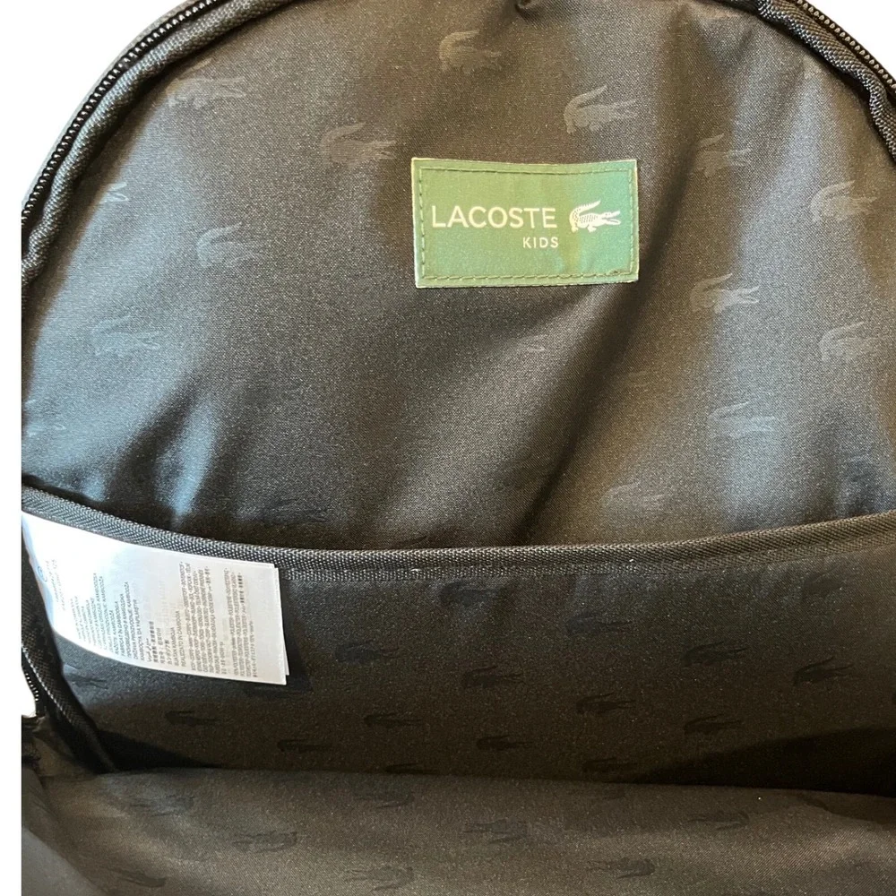 Lacoste Kids Argent Chine Heather Grey Backpack 9A6201-GH0‎ NWT